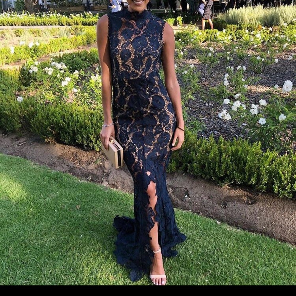 NWT Grace & Hart Navy/Nude Espresso Gown